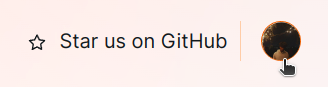 Avatar in top right corner of the page